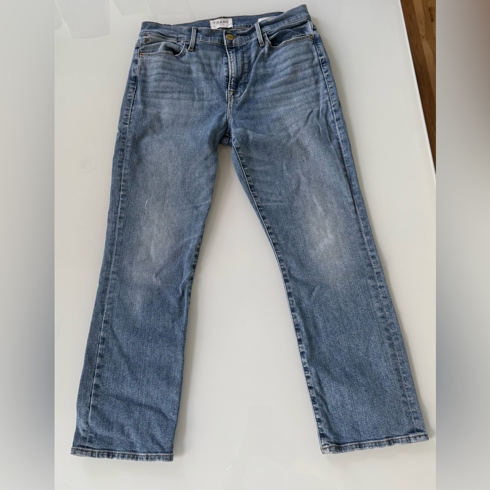 FRAME Le High Straight Jeans – Medium Wash – Size 30